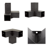Roof Pergola Gazebo Shed Matte Black Steel Brackets DIY Kits - Extra Image