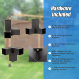 Roof Pergola Gazebo Shed Matte Black Steel Brackets DIY Kits - Extra Image
