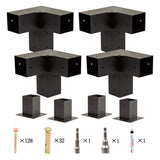 Roof Pergola Gazebo Shed Matte Black Steel Brackets DIY Kits - Rear View