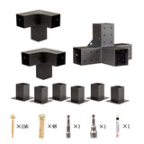 Roof Pergola Gazebo Shed Matte Black Steel Brackets DIY Kits - Top-Down View