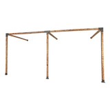 Roof Pergola Gazebo Shed Matte Black Steel Brackets DIY Kits - Rear View