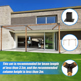 Roof Pergola Gazebo Shed Matte Black Steel Brackets DIY Kits - Low Angle