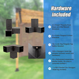 Roof Pergola Gazebo Shed Matte Black Steel Brackets DIY Kits - Extra Image