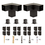 Roof Pergola Gazebo Shed Matte Black Steel Brackets DIY Kits - Rear View