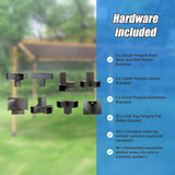Roof Pergola Gazebo Shed Matte Black Steel Brackets DIY Kits - Extra Image