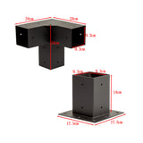 Roof Pergola Gazebo Shed Matte Black Steel Brackets DIY Kits - Extra Image