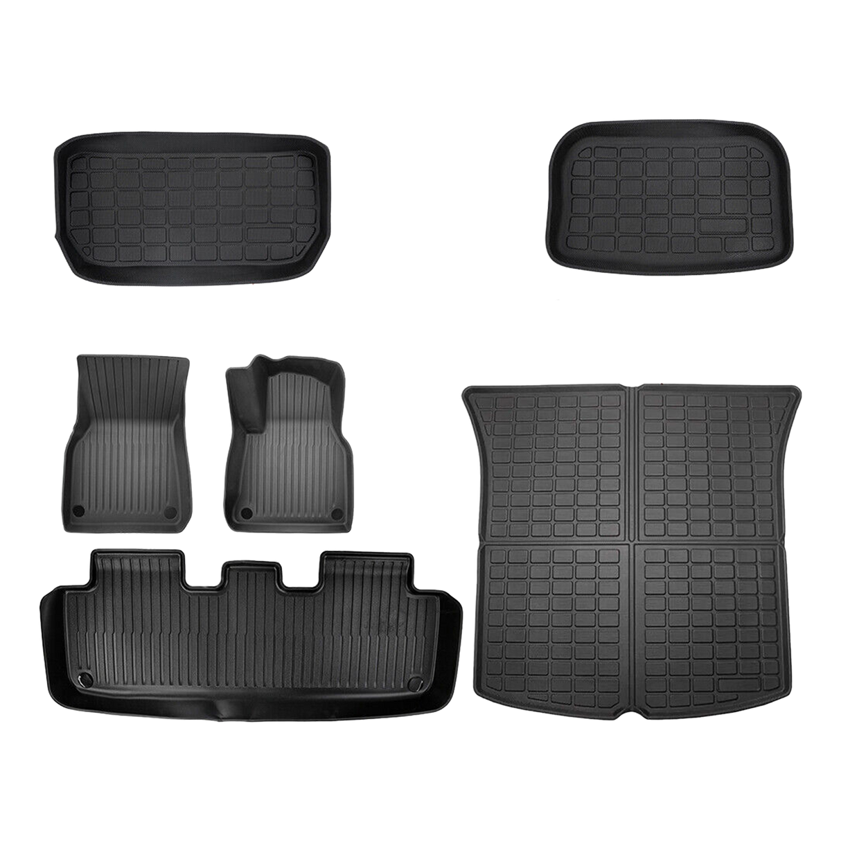 6 piece Tesla Model Y Floor Mats for Front and Rear Trunk Front Passenger and Driver Side