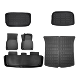 6 piece Tesla Model Y Floor Mats for Front and Rear Trunk Front Passenger and Driver Side - 45-Degree Angle