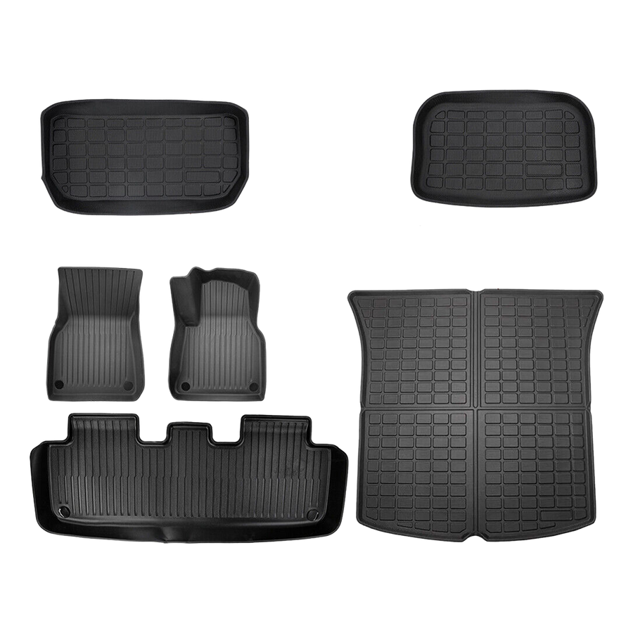 6 piece Tesla Model Y Floor Mats for Front and Rear Trunk Front Passenger and Driver Side