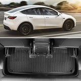 6 piece Tesla Model Y Floor Mats for Front and Rear Trunk Front Passenger and Driver Side - Rear View