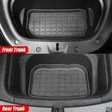 6 piece Tesla Model Y Floor Mats for Front and Rear Trunk Front Passenger and Driver Side - Low Angle
