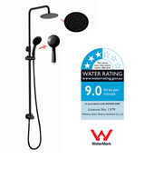 WELS 8" Rain Shower Head Set Rounded Dual Heads Faucet High Pressure Hand Held