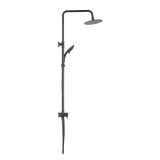 WELS 8" Rain Shower Head Set Rounded Dual Heads Faucet High Pressure Hand Held