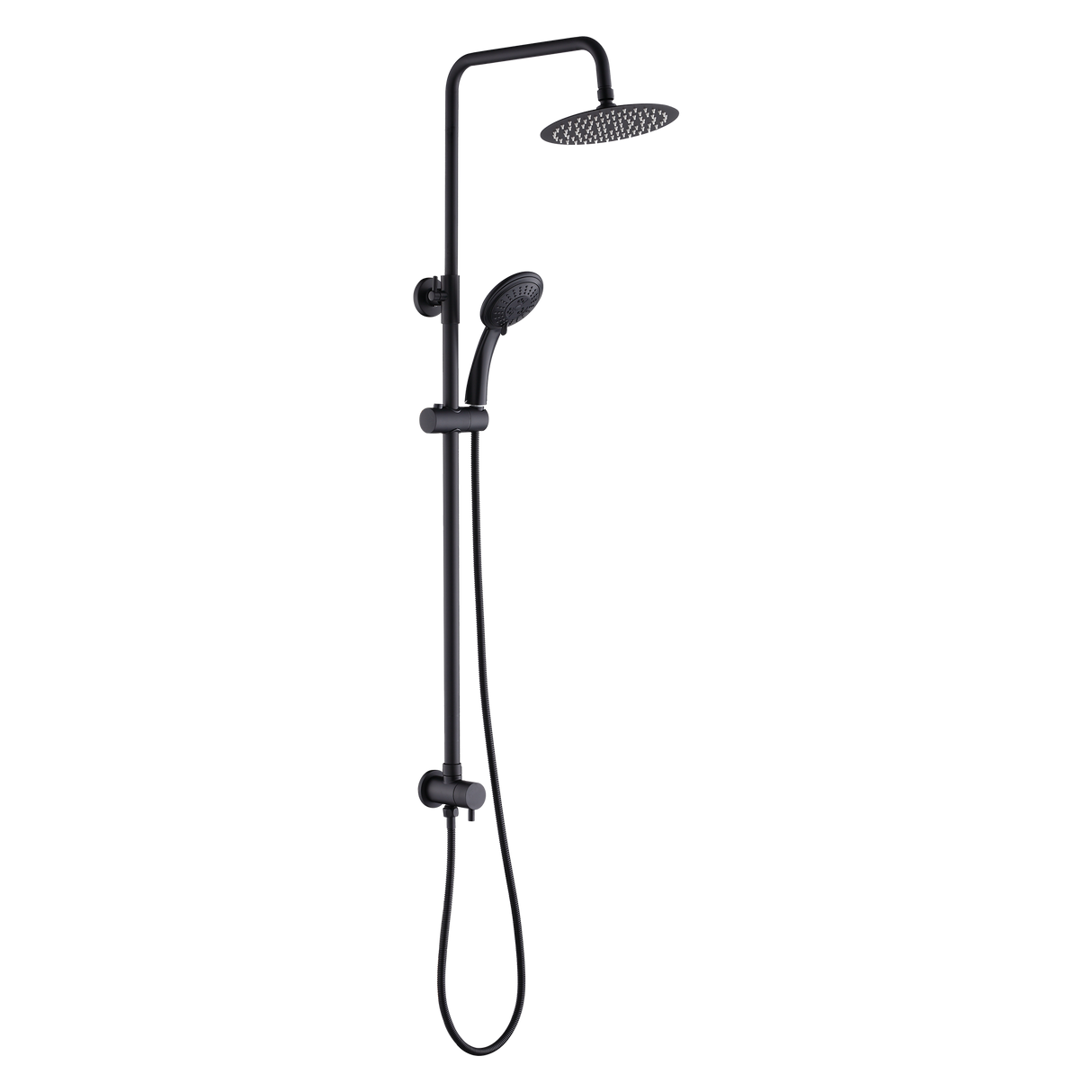 WELS 8" Rain Shower Head Set Rounded Dual Heads Faucet High Pressure Hand Held