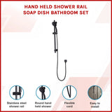Hand Held Shower Rail Soap Dish Bathroom Set - Front View