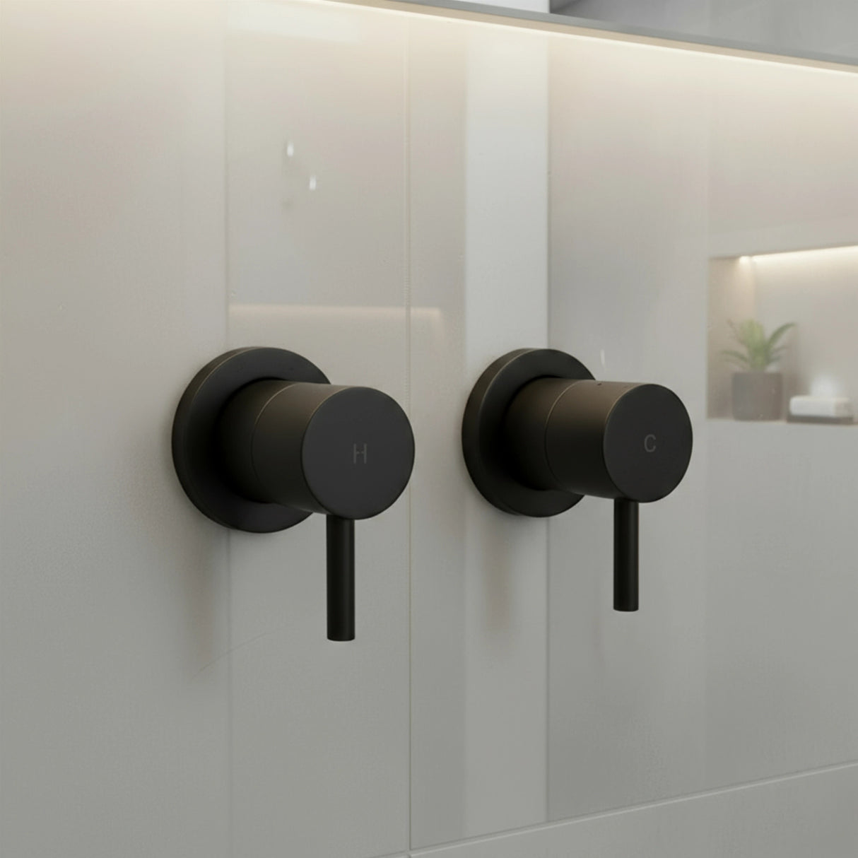 Bathroom Shower Bath Hot and Cold Mixer WATERMARK Certified in Black