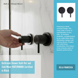 Bathroom Shower Bath Hot and Cold Mixer WATERMARK Certified in Black