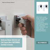 Bathroom Shower Bath Hot and Cold Square Mixer WATERMARK Certified in Chrome