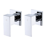 Bathroom Shower Bath Hot and Cold Square Mixer WATERMARK Certified in Chrome - Close-Up Angle