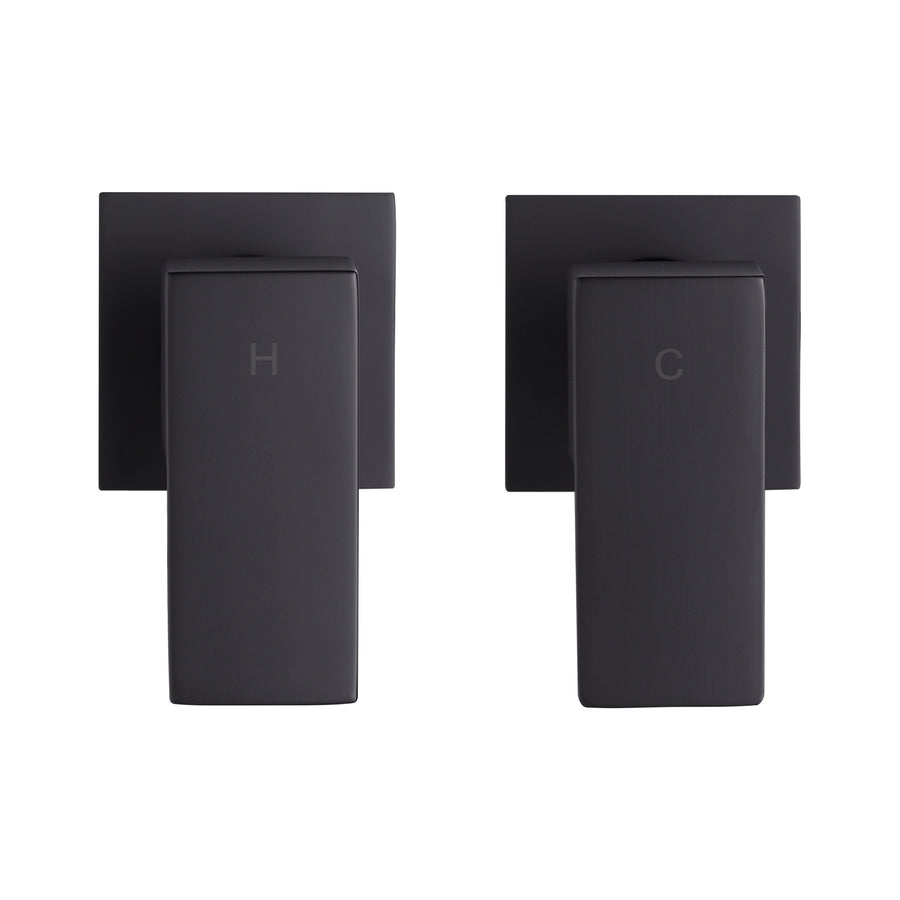 Bathroom Shower Bath Hot and Cold Square Mixer WATERMARK Certified in Black