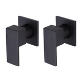 Bathroom Shower Bath Hot and Cold Square Mixer WATERMARK Certified in Black - Top-Down View