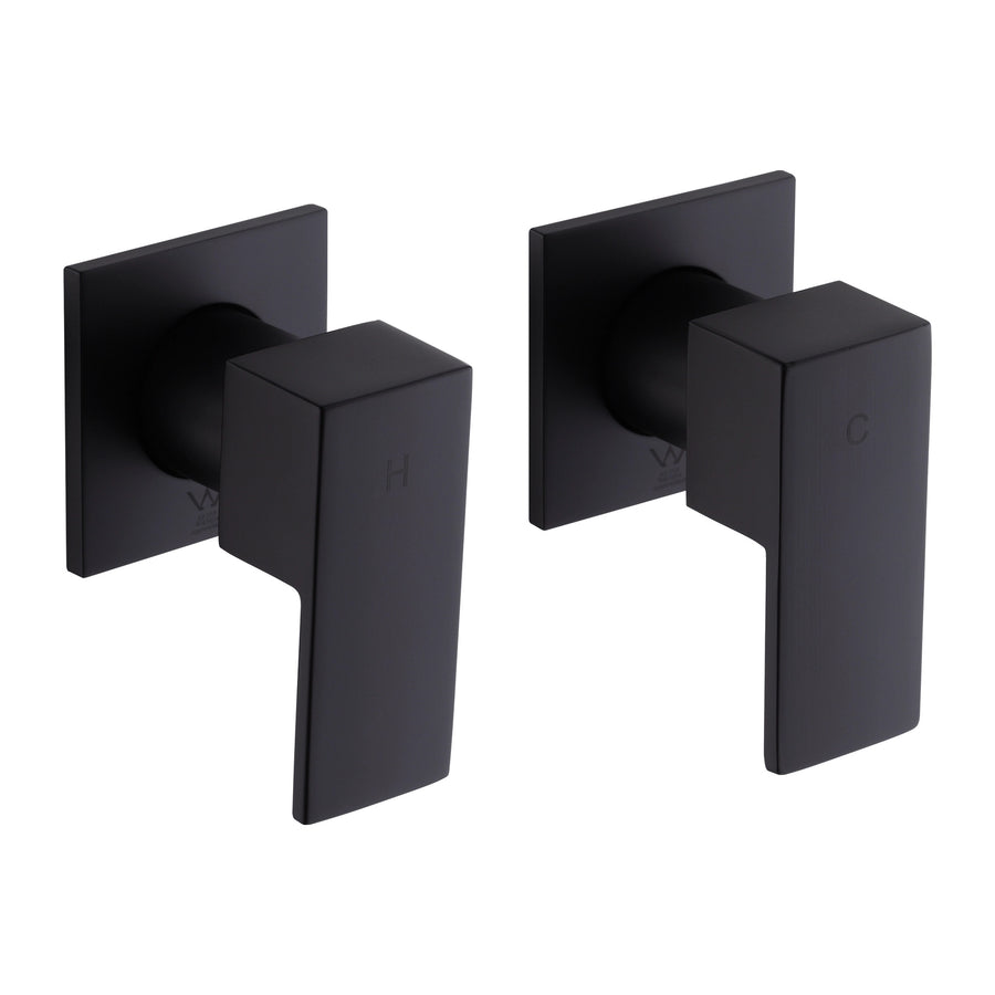 Bathroom Shower Bath Hot and Cold Square Mixer WATERMARK Certified in Black