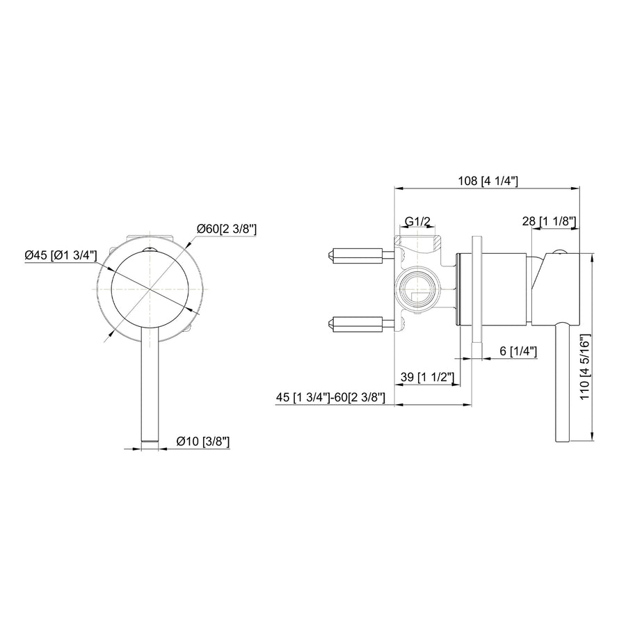 Single Round Shower Bath Mixer Tap Bathroom WATERMARK Approved