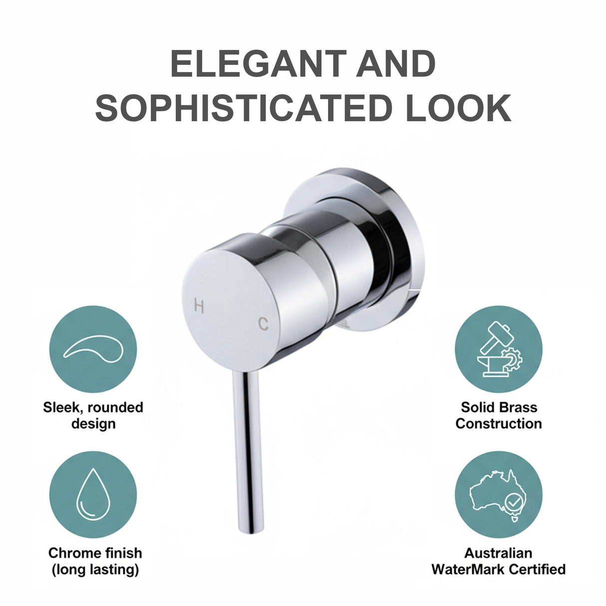 Single Round Shower Bath Mixer Tap Bathroom WATERMARK Approved