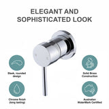 Single Round Shower Bath Mixer Tap Bathroom WATERMARK Approved