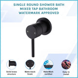 Single Round Shower Bath Mixer Tap Bathroom WATERMARK Approved - Front View