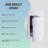 Single Square Shower Bath Mixer Tap Bathroom WATERMARK Approved in Chrome - Extra Image