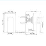 Single Square Shower Bath Mixer Tap Bathroom WATERMARK Approved in Chrome - Extra Image