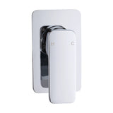 Single Square Shower Bath Mixer Tap Bathroom WATERMARK Approved in Chrome - 45-Degree Angle
