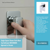 Single Square Shower Bath Mixer Tap Bathroom WATERMARK Approved in Chrome
