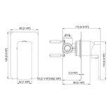 Single Square Shower Bath Mixer Tap Bathroom WATERMARK Approved in Black