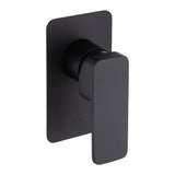 Single Square Shower Bath Mixer Tap Bathroom WATERMARK Approved in Black - Top-Down View