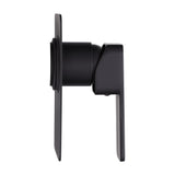Single Square Shower Bath Mixer Tap Bathroom WATERMARK Approved in Black - Low Angle