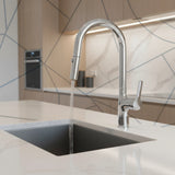 Kitchen Laundry Bathroom Basin Sink Pull Out Mixer Tap Faucet in Chrome - Close-Up Angle