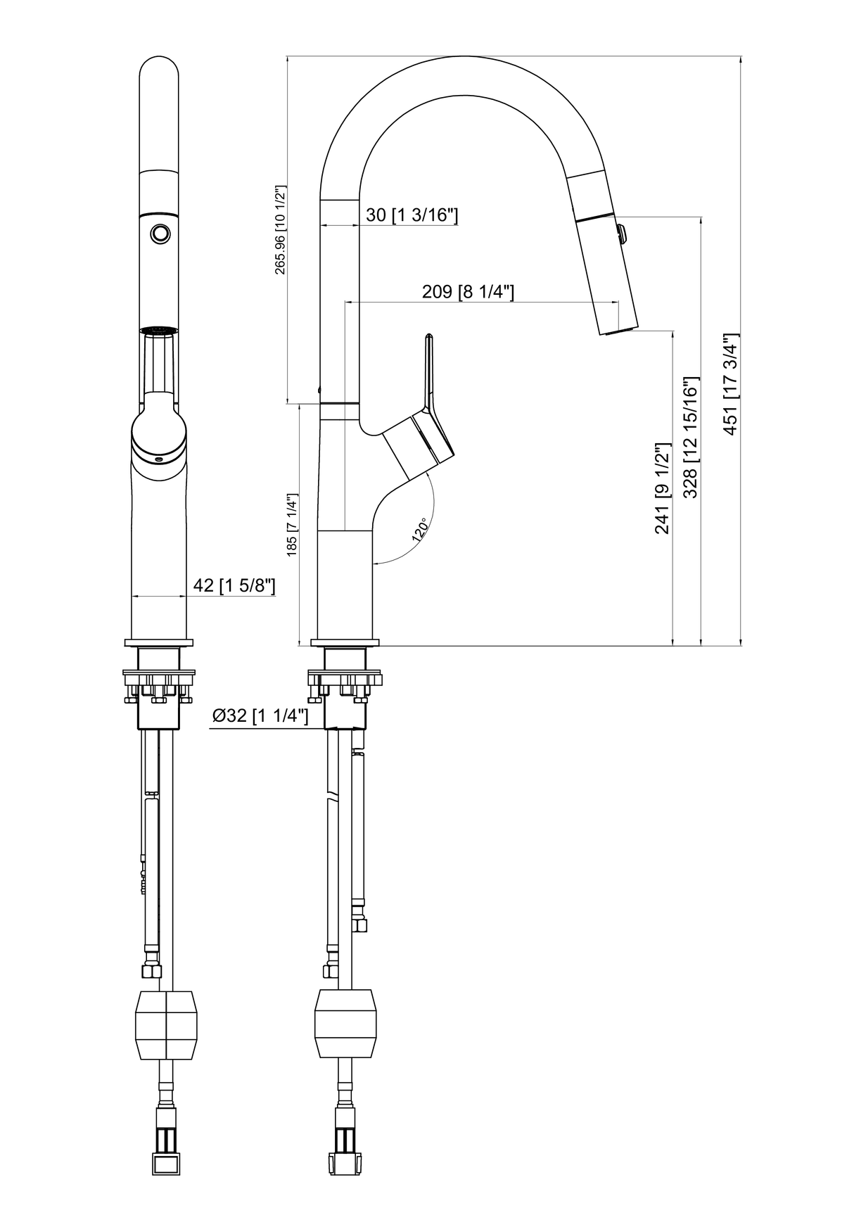 Kitchen Laundry Bathroom Basin Sink Pull Out Mixer Tap Faucet in Black