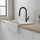 Kitchen Laundry Bathroom Basin Sink Pull Out Mixer Tap Faucet in Black - 45-Degree Angle