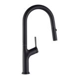 Kitchen Laundry Bathroom Basin Sink Pull Out Mixer Tap Faucet in Black - Rear View