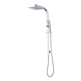 WELS 10" Rain Shower Head Set Square Dual Heads High Pressure with Handheld in Chrome
