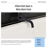 220mm Bath Spout in Matte Black Finish - Extra Image