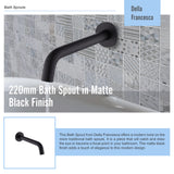 220mm Bath Spout in Matte Black Finish - Extra Image