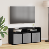 Lowboard with Drawer Black Oak 102 x 32 x 48.5 cm - Side View