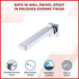 Bath In Wall Swivel Spout in Polished Chrome Finish