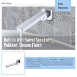 Bath In Wall Swivel Spout in Polished Chrome Finish - Low Angle