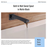 Bath In Wall Swivel Spout in Matte Black - Extra Image