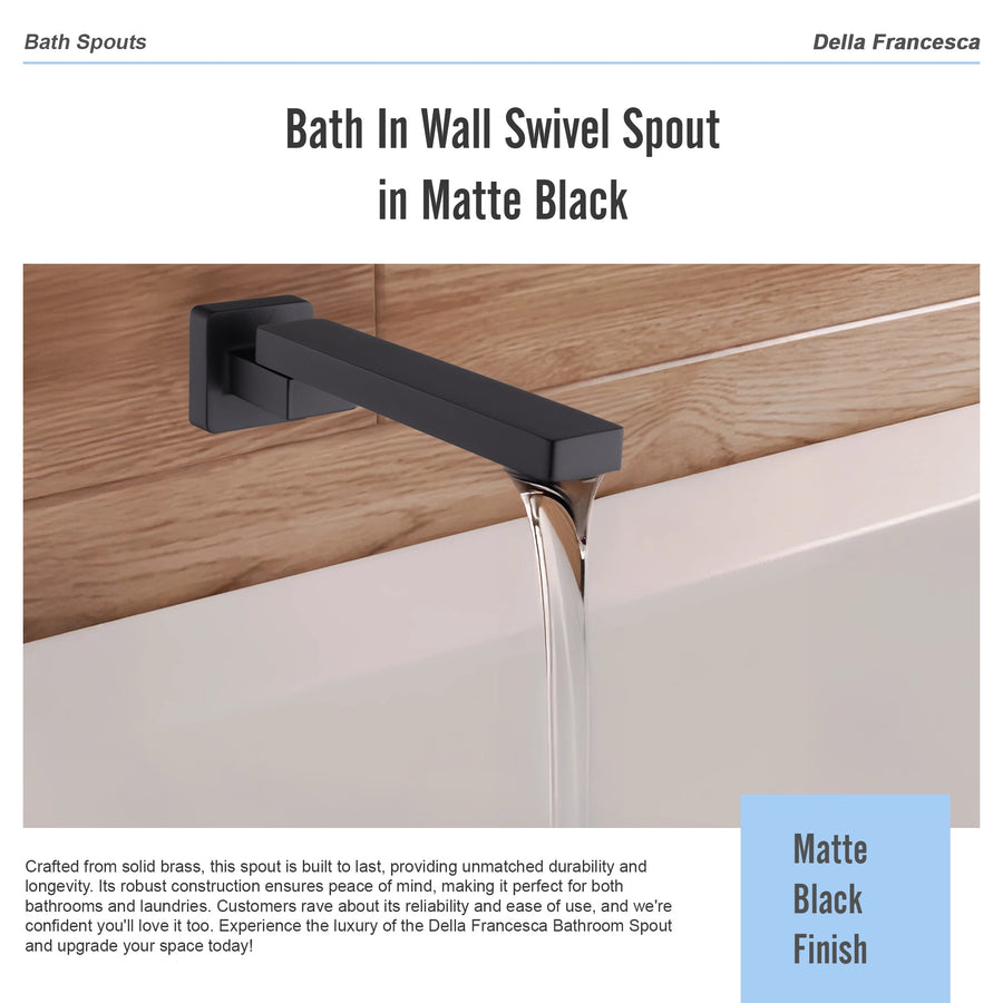 Bath In Wall Swivel Spout in Matte Black