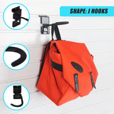 Garage Slatwall Retail Store Display Wall Mount Storage J Hooks - Rear View